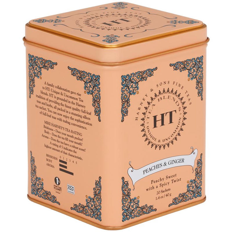 Harney&Sons Peach&Ginger ชาดำ ผสมพีช ขิงเล็กน้อย นิยมมาก อร่อย หอมหวาน สุขภาพดี