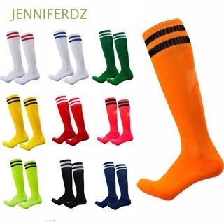 Jenniferdz ถุงเท้าฟุตบอล ถุงน่องยาว เด็ก 1 คู่ บีบอัด ถุงน่องกันลื่น ผ้าฝ้าย สแปนเด็กซ์ หลากสี ถุงเท้าเด็ก