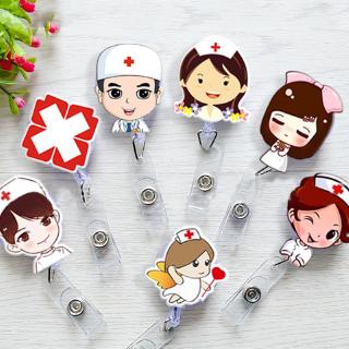 Cartoon Retractable Badge Reel Nurse Exihibiton ID Name Card Badge Holder Clip