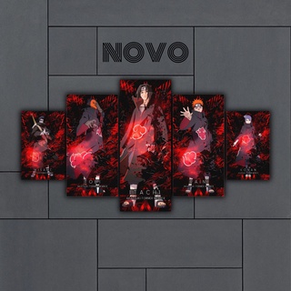 Novo - Combo โปสเตอร์ ลายการ์ตูนอนิเมะ AKATSUKI สําหรับตกแต่งผนังห้อง 5 ชิ้น