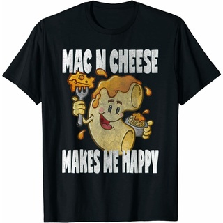 [COD]เสื้อยืด พิมพ์ลายการ์ตูน Mac N Cheese Makes Me Happy น่ารัก สไตล์เรโทร ของขวัญวันหยุด สําหรับผู้ชายS-5XL