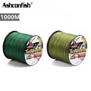 Ashconfish สายเอ็นตกปลา แบบถัก PE X4 สีเขียว 1000 เมตร 4 เส้น