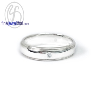 Finejewelthai-แหวน-แหวนเพชร-เพชรสังเคราะห์-แหวนเงินแท้-Diamond-CZ-Silver-Ring - R3014cz_2