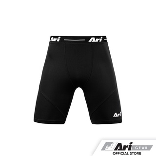 ARI COMPACT FIT SHORTS - BLACK/WHITE กางเกงรัดกล้ามเนื้อ อาริ คอมแพค ฟิต ขาสั้น สีดำ