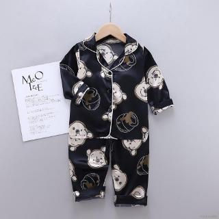 (Superseller) เซตเสื้อแขนยาว ลายการ์ตูน + กางเกง ชุดนอนแขนยาว สําหรับเด็ก อายุ 1-6 ปี