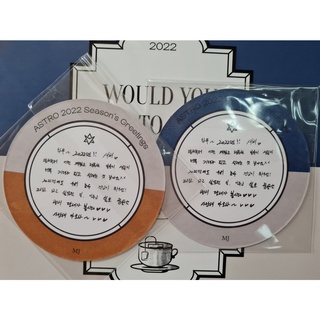 [แท้/พร้อมส่ง/สุ่ม​] แผ่นรองแก้ว Paper Coaster เอ็มเจ MJ ASTRO 2022 Seasons Greetings Tea &amp; Coffee ver