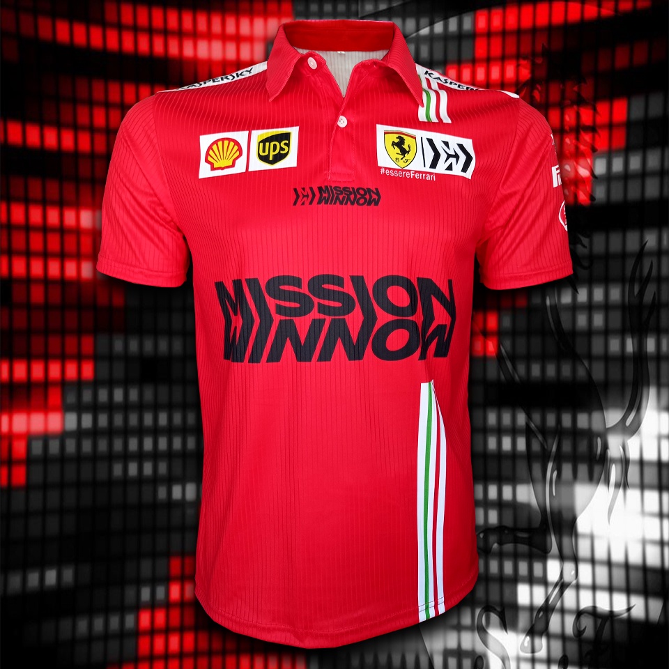 เสื้อ Polo Shirt F1 Ferrari Missionwinnow เสื้อโปโลฟอร์มูลาวัน ทีม เฟอร์รารี่ มิชชั่นวินโนว์ #FM0017 ไซส์ S-5XL