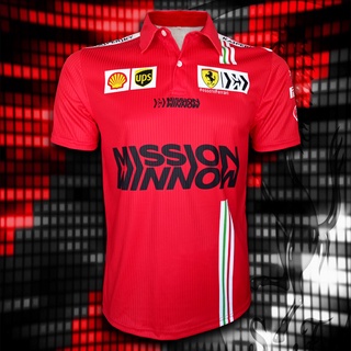 เสื้อโปโล Polo Shirt F1 Ferrari Missionwinnow เสื้อโปโลฟอร์มูลาวัน ทีม เฟอร์รารี่ มิชชั่นวินโนว์ #FM0017 ไซส์ S-5XL