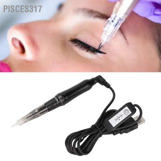 Pisces317 เครื่องสักคิ้วกึ่งถาวร เสียงรบกวนต่ํา สีดํา 110‐240V