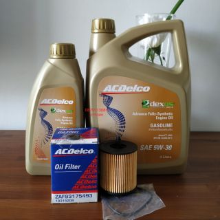 น้ำมันเครื่องAcdelco5W-30=5ลิตร+กรองเครื่องแคบติว่าเบนซิน