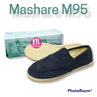 รองเท้าผ้าใบ Mashare M95 ผ้าลูกฟูกกังฟู มาแชร์ สีดำ ผู้ชาย/ผู้หญิง ใส่ได้