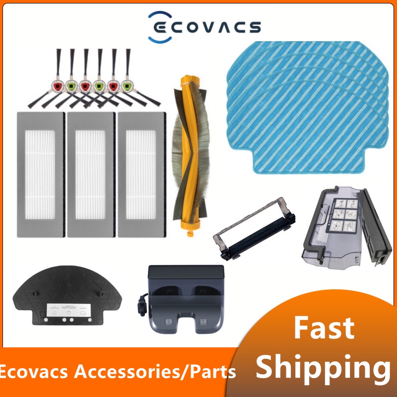 Ecovacs 600 / DD35 / DD33 / DD37 / DD56 parts of main brush side brush mop cloth water tank charger dock dustbin for Ecovacs accessories