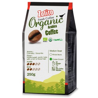 โซลิโต้กาแฟคั่วบดออร์แกนิคโค 250กรัม Solito Organic Roasted &amp; Ground Coffee 250g.