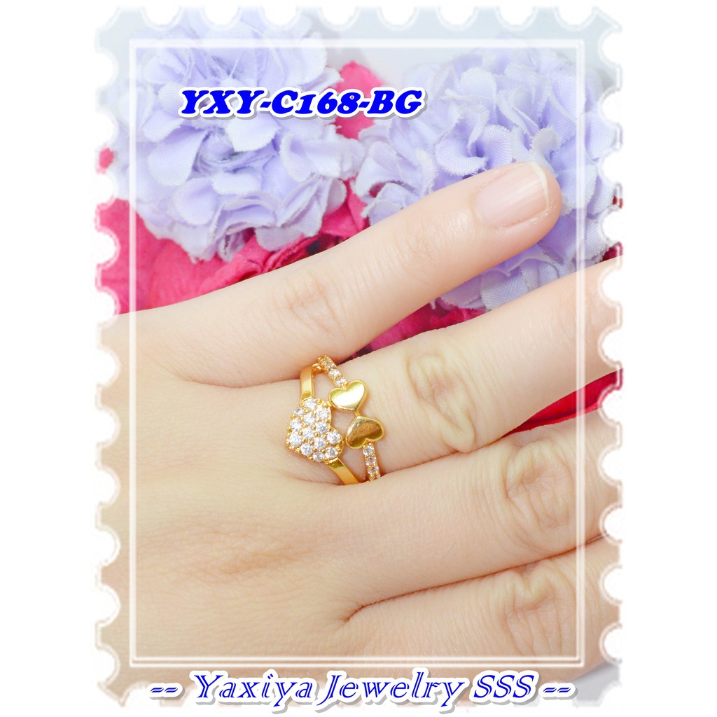 Original Yaxiya Brand 18K Gold Plated Ring YXY-C168-BG Love Gold