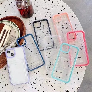 3 In 1 หรูหรา สีแคนดี้ ที่ใส่บัตร ถอดกรอบได้ เคส iPhone ใส