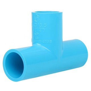 Joints FAUCET TEE SOCKET PVC SCG 1/2" LIGHT BLUE Pipe fitting Water supply system ข้อต่อ ข้อต่อสามทาง-หนา SCG 1/2 นิ้ว ส