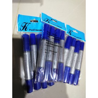 ปากกาเคมี2หัว👍สีน้ำเงิน👍1แพค(4ด้าม)👍ถูกที่สุดในช้อปปี้