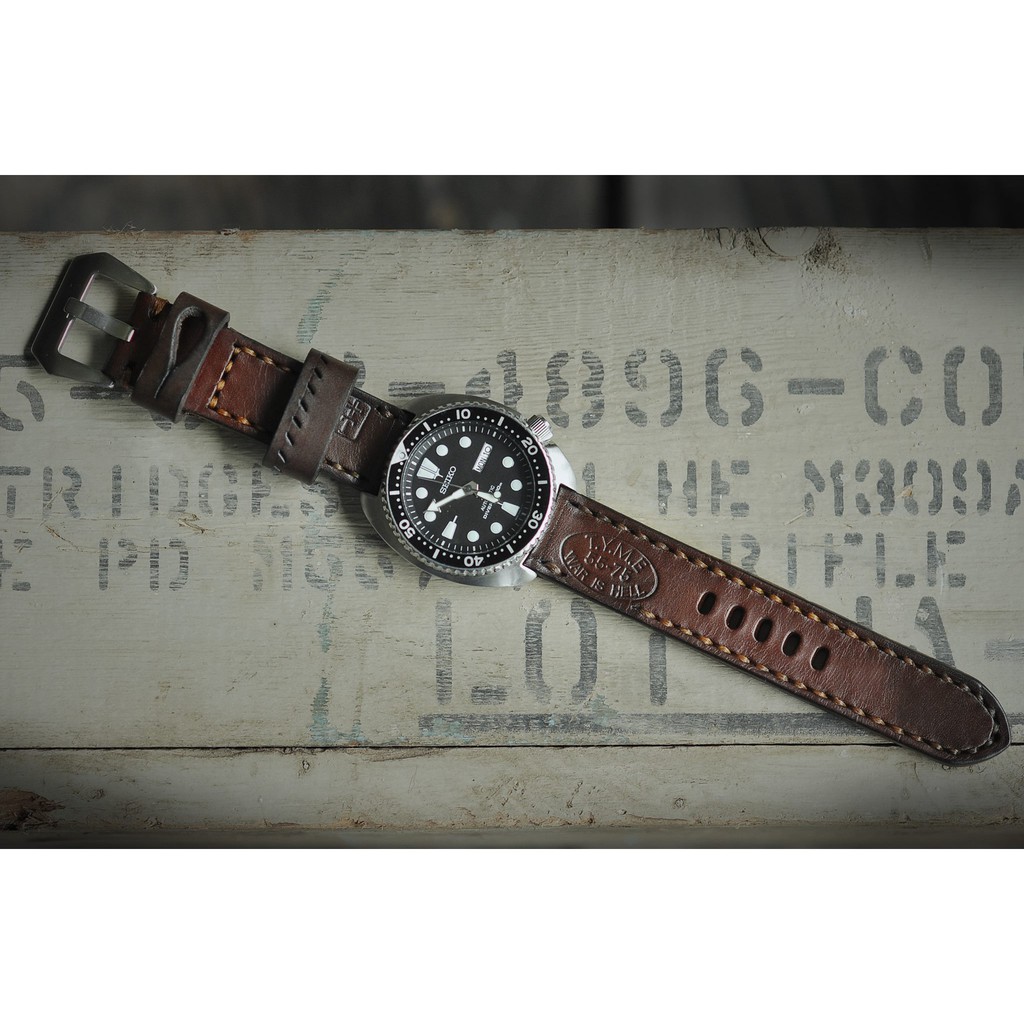 สายนาฬิกาหนังแท้ แนว Ammo strap มีขนาด 20mm 22 mm 24 mm รุ่นเวียดนาม watch strap สายนาฬิกา พร้อมบัคเคิล