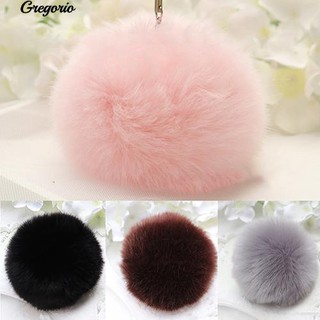 Gregorio กระเป๋ากระต่าย Faux กระต่าย PomPom พวงกุญแจโทรศัพท์มือถือจี้ Charms Key Ring