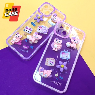 เคส i7+ i11 i13 เคสมือถือนิ่มใสกันกล้อง ซิลิโคน TPU ติดการ์ตูนแมวนูน Diy