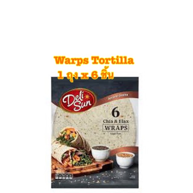 Deli Sun Chia & Flax Seed Wraps 6pc Tortilla 360g