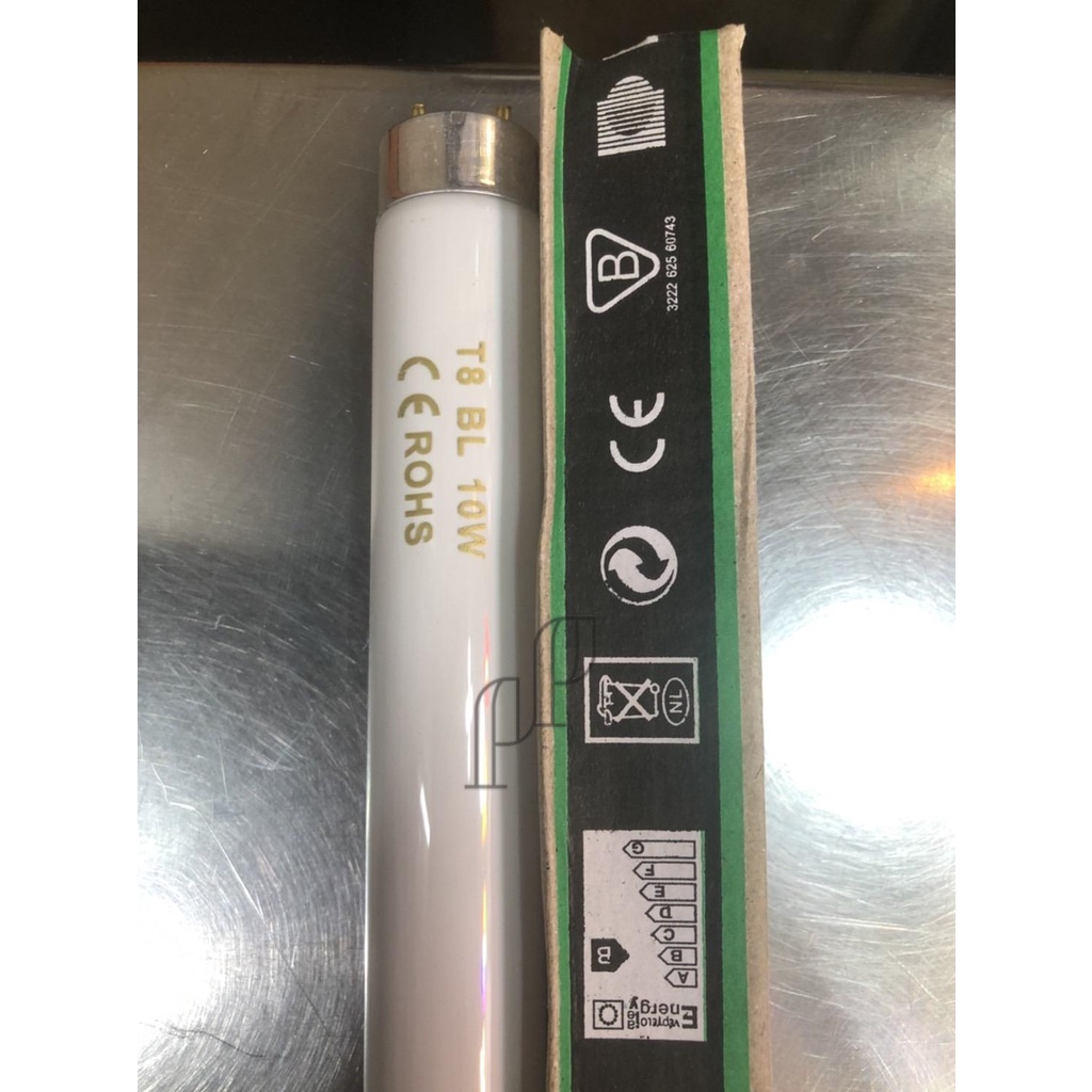 หลอดไฟ นีออน blacklightแบล๊กไลท์ หลอดขาว 10w จับยุง ดักยุง พร้อมขาอิเล็กทรอนิกส์ 10w 30Cm ไม่ใช้บัลล