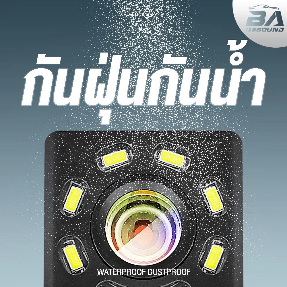 BA SOUND กล้องถอยหลัง LED 8ดวง BA-TL01 【กันน้ำได้】 กล้องมองหลังติดรถยนต์ สำหรับใช้ดูภาพตอนถอยหลัง 【มีสายไฟ+สายพ่วง】 thumbnail 5