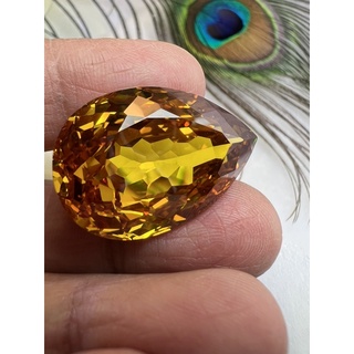 Lab made Yellow Diamond 28x18mm Pear Shape weight 73 carats