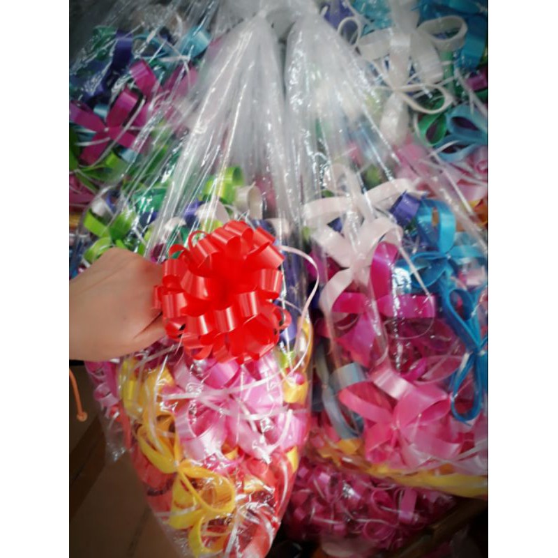 (ขายส่ง100อัน) โบว์ติดของขวัญ / โบว์ดอกตะกร้อ /โบว์ริบบิ้น เบอร์2&เบอร์3