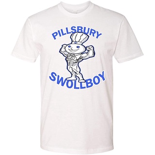 Z009Kesya เสื้อยืดสีพื้นผู้ชาย T Shirt Jerks - Pillsbury Swollboy T Shirt, Pumped Poppin Fresh Parody Shirt, Funny Lift