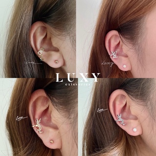 ต่างหู Ear cuff แบบเกี่ยวหู สีเงิน/ทอง (งานTitanium  สวย ทน เงา)