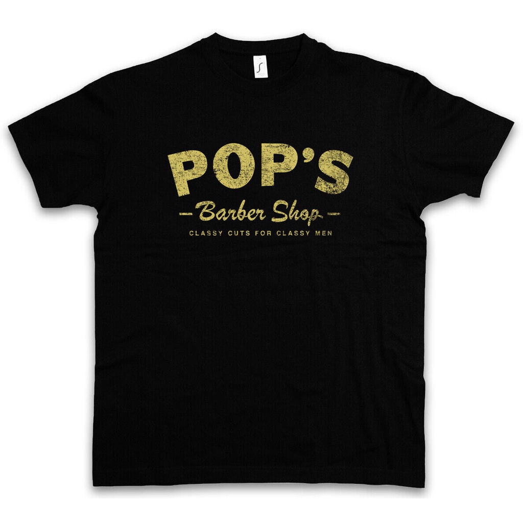 เสื้อยืด พิมพ์ลายโลโก้ POP'S BARBER SHOP The Harlem Luke Cage สไตล์คลาสสิก ไม่ซ้ําใคร สําหรับผู้ชาย 