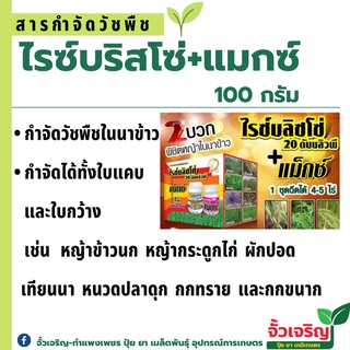 ไรซ์บริซโซ่+แมกซ์ 100g (บิสไพริแบก) 2พลังบวก พิชิตหญ้าในนาข้าว