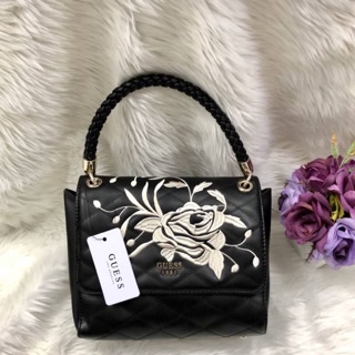 💯 New GUESS WOMEN’S EMBROIDERED FLAP SATCHEL HANDBAG 2018!!!🍭