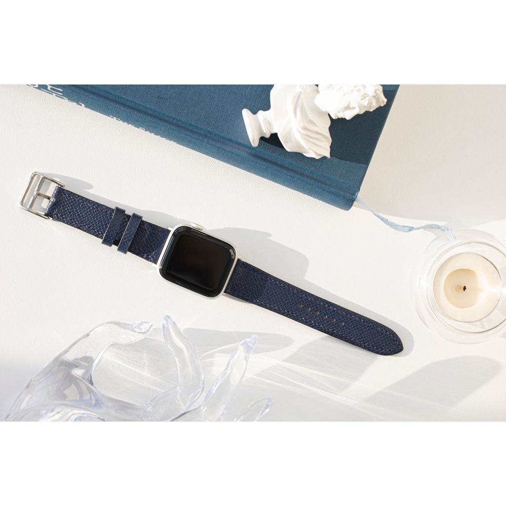 Studio23 Navy Blue Epson Calfskin Apple Watch Strap สาย Apple Watch หนังแท้คุณภาพพรีเมี่ยม