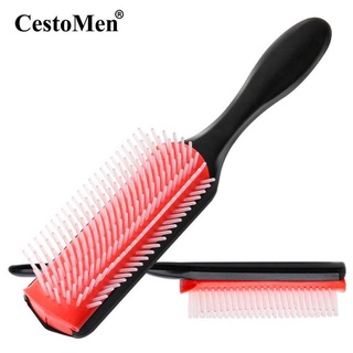 เครื่องมือทำผม  สินค้าพร้อมจัดส่งDenman แปรงผม9แถว Hairdressing Scalp นวดแปรงหวี Denman Detangler Hairbrush สำหรับ Curly