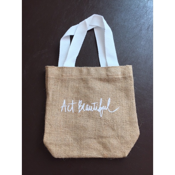 Yves Rocher กระเป๋าผ้ากระสอบ หูหิ้ว สีน้ำตาล อีฟโรเช่