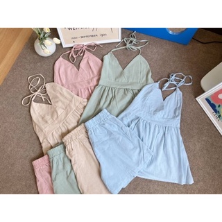 ชุดเซ็ตเสื้อ+กางเกง เสื้อปรับระดับสายได้ผ้าฝ้ายนิ่มใส่สบาย #เสื้อผ้าสาวอวบอ้วน #เสื้อผ้าbigsize #เสื้อplussize #bigsize