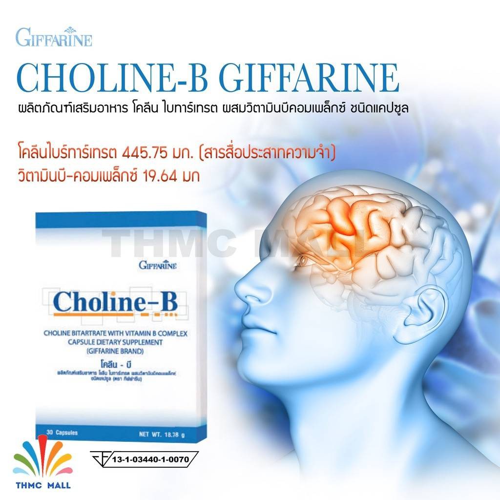 CHOLINE-B GIFFARINE โคลีน-บี กิฟฟารีน | วิตามิน อาหารเสริม วิตามิน-บี ...