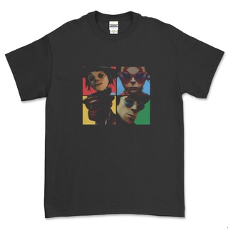 คอลูกเรือเสื้อยืดคอกลมGorillaz - HUMANZ / เสื้อยืดผ้าฝ้ายแท้