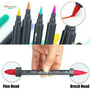 ปากกาหัวพู่กัน 2 หัว Brush Pen