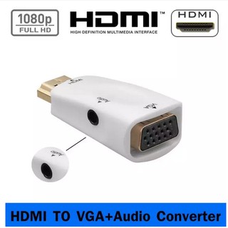 HDMI TO VGA+AUDIO Converter 1080P, HDMI to VGA Adapter with Audio for PC Computer Notebook Desktop Tablet to HDTV