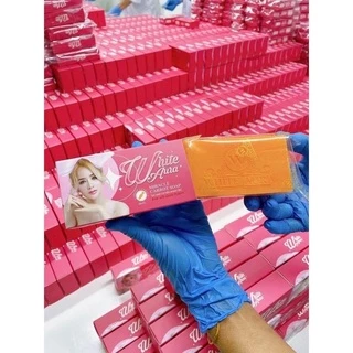 แพคเกจใหม่ สบู่ไวท์ออร่า สบู่ออร่าไวท์ White aura ของแท้100% มีคิวอาร์โค้ด