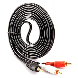 RCA Cable 3M 3.5mm(M) to RCA(M) 2หัว สายสัญญาณเสียง ต่อหูฟัง/ลำโพง 423A ยาว 3เมตร (สีดำ)