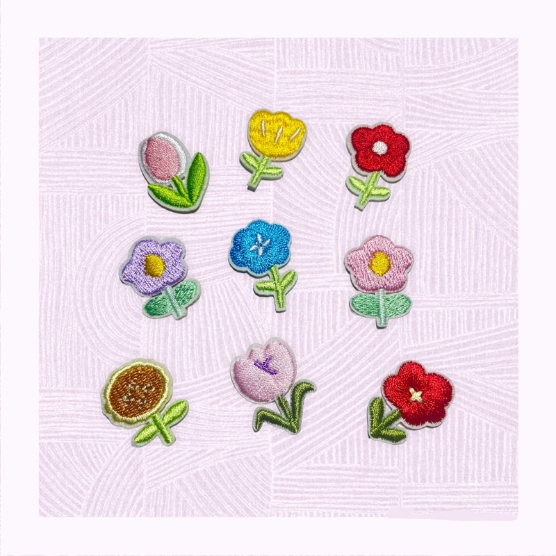 (พร้อมส่ง ) (สต๊อคไทย) ตัวรีดรูปดอกไม้จิ๋ว ดอกไม้มินิมอล ดอกไม้สดใส flower colorful ดอกไม้น่ารัก ตกแต่งเคสโทรศัพท์