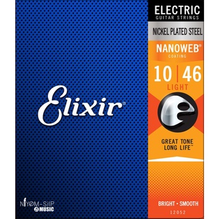 สายกีตาร์ไฟฟ้า Elixir Electric Nickel Plated Steel NanoWeb Coating Light 010-046