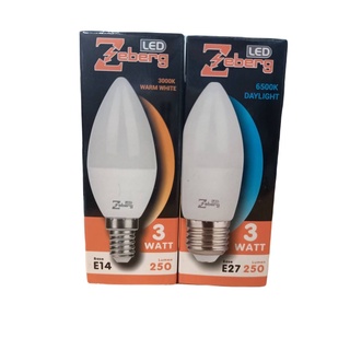 หลอดไฟ LED ทรงจำปาแบบขุ่น 3W Zeberg