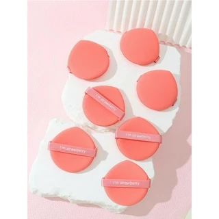 พัฟเบาะลม 7 ชิ้นพร้อมเคสเก็บของ, ฟองน้ําแต่งหน้าแบบใช้ซ้ําได้, ใช้เปียกและแห้ง, สําหรับของเหลว
