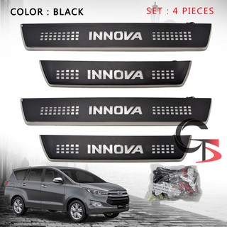 ชายบันไดมีไฟ ครอบบันได LED สีดำ 4 ชิ้น สำหรับ โตโยต้า Toyota อินโนว่า Innova คริสต้า Crysta ปี 2017 - 2018