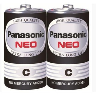 ถ่านไฟฉาย [PANASONIC] C Neo R14NT/2SL สีดำ (2ก้อน/แพ็ค)